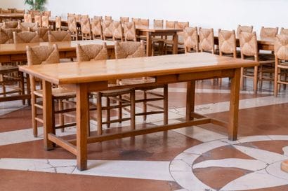 Large rectangular refectory table opening...