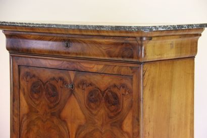 Secrétaire en bois et placage d'acajou flammé,...