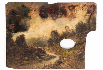 École française du XIXe.
Paysage 
Palette...