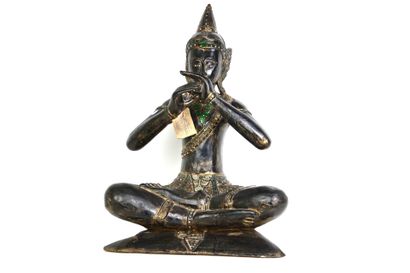 THAILANDE, XXe siècle
Statuette en régule...