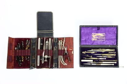 Trousse nécessaire de chirurgien en cuir...