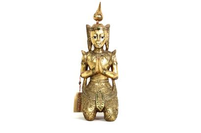 Thaïlande.
Sculpture en bois doré figurant...