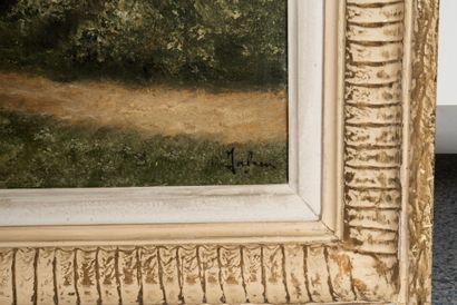 École Française du XXe.
Paysage lacustre.
Huile...