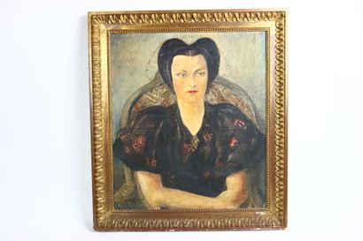 René RENAUD (1907-1991). 
Portait de femme
Huile...