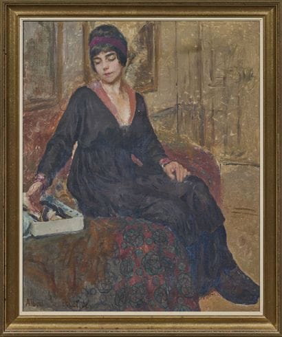 Albert CHARPENTIER (1878-1951) 
Femme assise.
Huile...