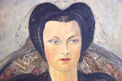 René RENAUD (1907-1991). 
Portait de femme
Huile...