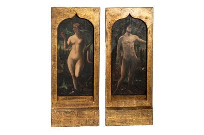 Marcel GILLIS (1897-1972).
Adam & Eve
Diptyque...