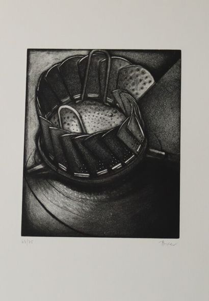 Devorah BOXER (1935-).
Panier vapeur.
Gravure...
