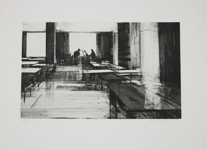 Pierre COLLIN (1956-).
Le réfectoire.
Gravure...