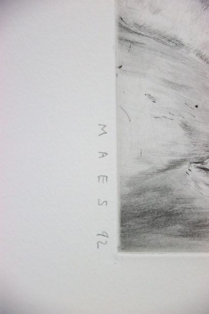 David MAES (1956-).
Nu.
Gravure à l'eau forte...