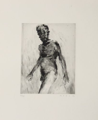 David MAES (1956-).
Nu.
Gravure à l'eau forte...