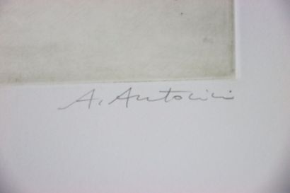 Annapia ANTONINI (1942-).
Iris et crayons.
Gravure...