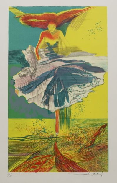 École française du XXè.
La danseuse.
Lithographie...