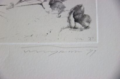 Tomohide KAMEYAMA (1962-).
Simultanéité.
Gravure...