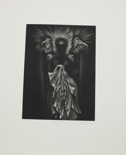 T. DONATELLA (1947-).
Le voile.
Gravure signée,...