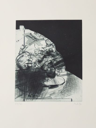 Miodrag Djuric dit DADO (1933-2010).
Composition.
Gravure...