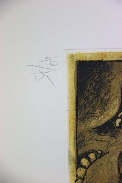 Albert LEMANT (1953-).
Arche de Noé, 2002.
Gravure...