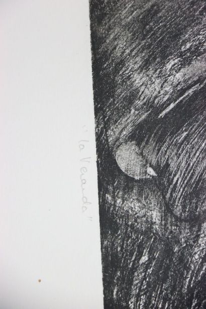École française du XXè.
La véranda.
Gravure...