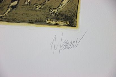 Albert LEMANT (1953-).
Arche de Noé, 2002.
Gravure...