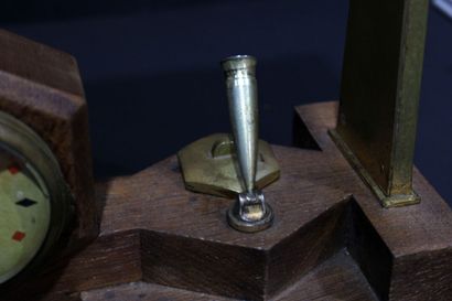 Lampe de bureau pendule encrier double f...