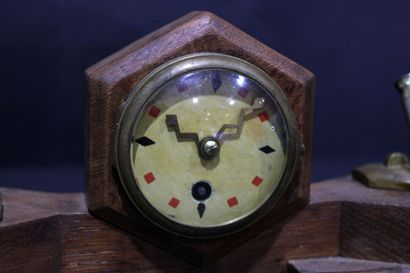 Lampe de bureau pendule encrier double f...