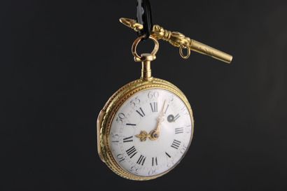 BERTHOUD
Montre coq en or jaune 18k. Boitier...