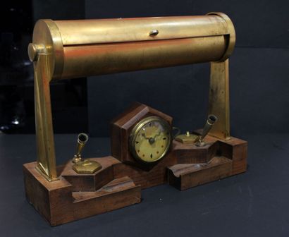 Lampe de bureau pendule encrier double f...