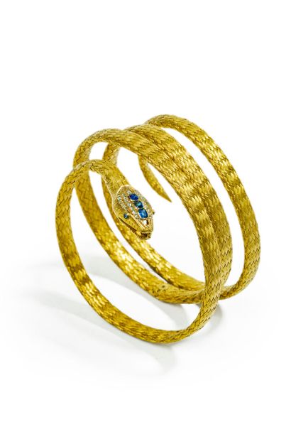Exceptionnel et rare bracelet serpent armille...