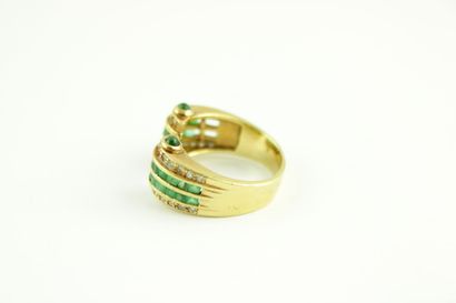 Bague jonc en or jaune 18 K ( 750/1000) à...