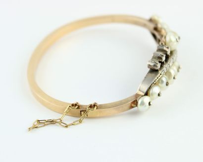 Bracelet ancien en or jaune 18K (750/1000)...
