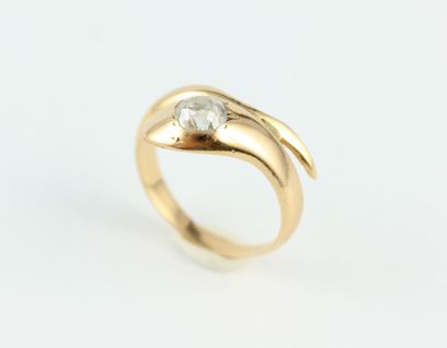Bague en or rose 18K (750/1000) figurant...