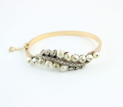 Bracelet ancien en or jaune 18K (750/1000)...