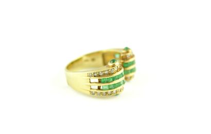 Bague jonc en or jaune 18 K ( 750/1000) à...