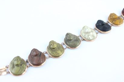 Bracelet en or rose 9K (375/1000) orné de...