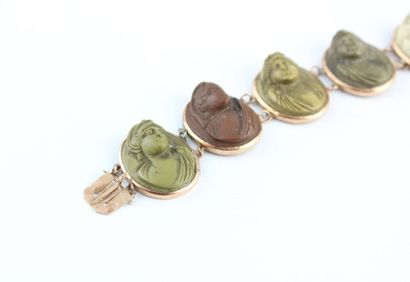 Bracelet en or rose 9K (375/1000) orné de...