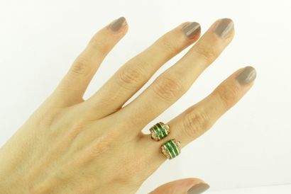 Bague jonc en or jaune 18 K ( 750/1000) à...