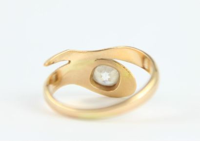 Bague en or rose 18K (750/1000) figurant...