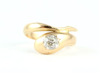 Bague en or rose 18K (750/1000) figurant...