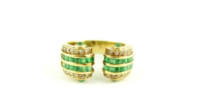 Bague jonc en or jaune 18 K ( 750/1000) à...