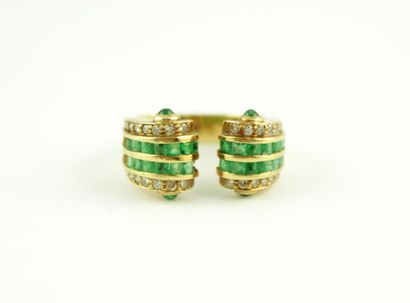 Bague jonc en or jaune 18 K ( 750/1000) à...