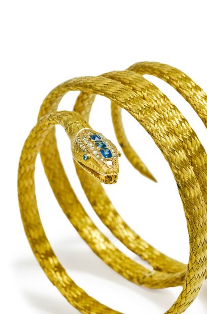 Exceptionnel et rare bracelet serpent armille...