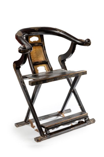 CHINE, FIN XIXe SIÈCLE
Fauteuil de voyage...
