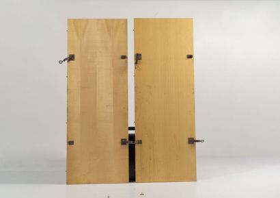 Réunion de deux portes en bois clair avec...