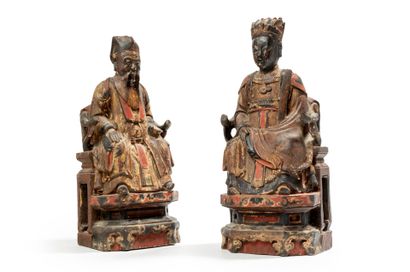 CHINE DU SUD, XIXe SIÈCLE
Couple d'ancêtres...