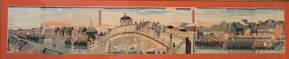 YOSHITOSHI (1839-1892) 
Long polyptyque assemblant...