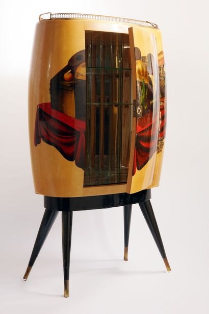 Aldo TURA (1909-1963)
Meuble bar gainé de...