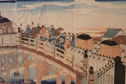 YOSHITOSHI (1839-1892) 
Long polyptyque assemblant...