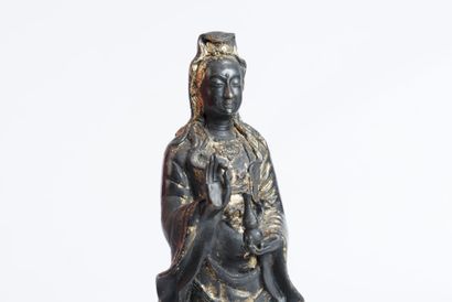 CHINE, XXe SIÈCLE
Sculpture en fonte avec...