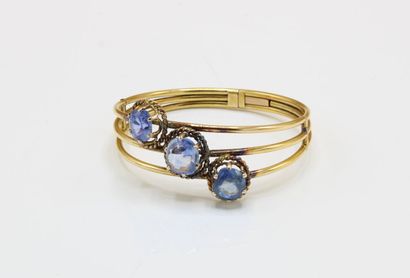 Three-wire bracelet in 18K (750/1000) yellow...