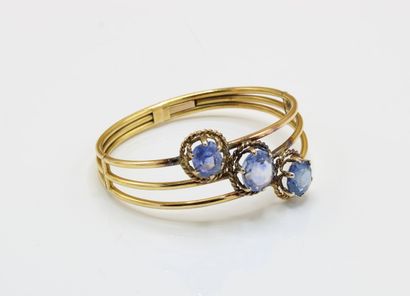 Three-wire bracelet in 18K (750/1000) yellow...